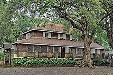 Historic Creole house, with rounded roof tiles