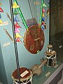 Musical instruments - double pipes, lyre, zurna, drums, gheychak, Dubai Museum