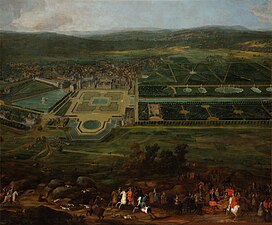Louis XIV hunting near the Palace of Fontainebleau. Painting by Pierre-Denis Martin (1718-1723)