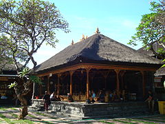 Bale gong, a gamelan pavilion in the Balinese temple compound.