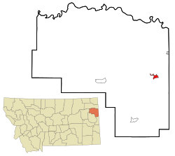 Location of Sidney, Montana