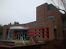 A view of the front of Sanderson High School