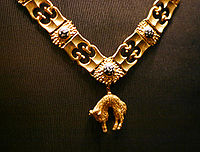Collar of the Order of the Golden Fleece, shown in the Schatzkammer in Vienna, Austria