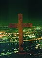 Rut Blees Luxemburg: Kreuz, Blick auf Trier bei Nacht, 1999