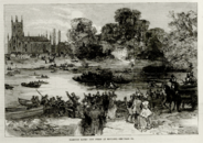 The Illustrated London News 1866 'Hampton Races - the ferry at Molesey'.
