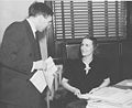 Cohen in the early days of Social Security with Maurine Mulliner, who was the executive secretary of the Social Security Board in 1935.