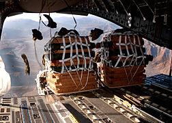 Gravity airdrop of CDS bundles from a C-17