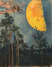 Ilmarinen Flies Over the Moon, Akseli Gallen-Kallela, 1892