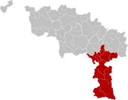 Location of the arrondissement in Hainaut