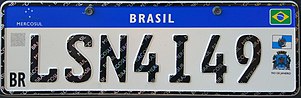 Brazilian vehicle license plate (2018–)