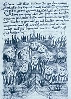 Burning and killing of Jews by the Knight Volkmar at the time of the First Crusade (Prague)