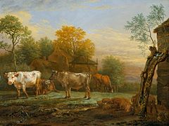 Cattle in a Meadow by Paulus Potter (1652)