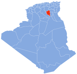 Map of Algeria highlighting Ouled Djellal