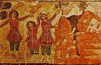 Ezekiel in the Valley of Dry Bones cycle Dura Europos synagogue