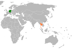 Map indicating locations of Germany and Thailand
