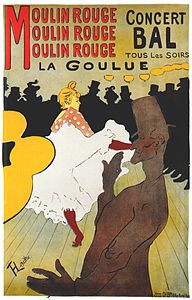Moulin Rouge poster by Henri de Toulouse-Lautrec (1891)