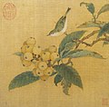 Image 40Loquats and Mountain Bird, anonymous artist of the Southern Song dynasty; paintings in leaf album style such as this were popular in the Southern Song (1127–1279). (from History of painting)