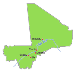 Some of the cities in Mali which were under the control of the Bamana Empire.