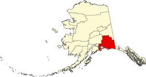 Map of Alaska highlighting Valdez–Cordova Census Area
