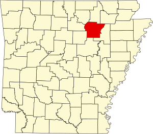 Map of Arkansas highlighting Independence County