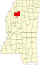 State map highlighting Tallahatchie County