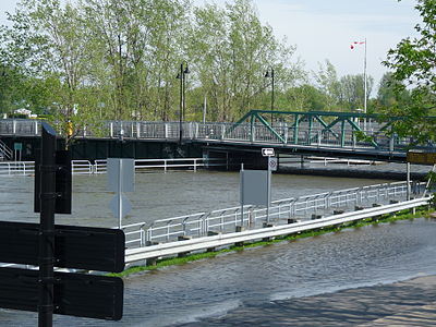 Lock in Saint-Jean-sur-Richelieu flooded during the 2011 Lake Champlain and Richelieu River Floods