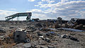 The remains of sets P-1 and P-19 at Shinchi Station after the tsunami in 2011
