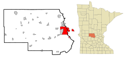 Location within Stearns, Benton, and Sherburne Counties