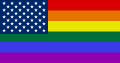 American flag in Gay Pride colors