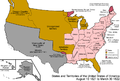 Image 41The states and territories of the United States as a result of Missouri's admission as a state on August 10, 1821. The remainder of the former Missouri Territory became unorganized territory. (from Missouri)