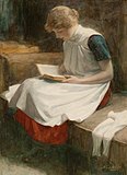 Nicolaas van der Waay (ca. 1900): Lesendes Mädchen, Privatbesitz.