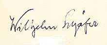 Unterschrift von Wilhelm Schäfer