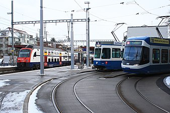 Interchange between train and tram