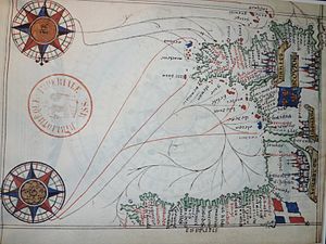 Karte der Biskaya von Guillaume Brouscon (1548)