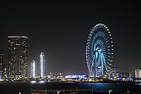 Ain Dubai, light show of the ferris wheel located in Dubai, United Arab Emirates