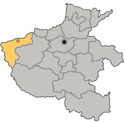 Location of Sanmenxia City jurisdiction in Henan