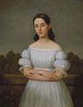 Young woman with a dress made of cotton, late 1830s New Orleans.