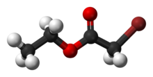 Ball-and-stick model of ethyl bromoacetate