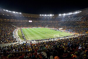 Das Stadion vor dem WM-Viertelfinale Uruguay gegen Ghana (2. Juli 2010)