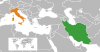 Location map for Iran and Italy.
