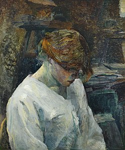 La Rousse in a White Blouse, Henri de Toulouse-Lautrec