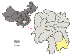 Chenzhou's administrative area in Hunan