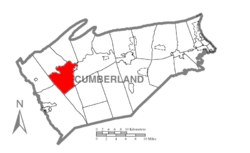 Map of Cumberland County, Pennsylvania highlighting North Newton Township