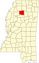 State map highlighting Yalobusha County