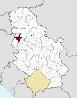 Location of the city of Šabac within Serbia