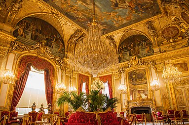 The Grand Salon of the apartments of the minister of state, currently known as the Napoleon III Apartments, designed by Hector Lefuel and decorated with paintings by Charles Raphaël Maréchal, 1859-1860[173]