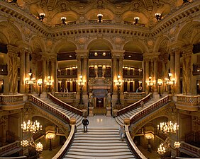 Grand stairs of the Palais Garnier, by Charles Garnier, 1860–1875[209]