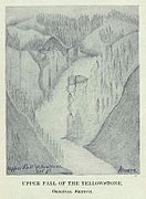 Original sketch of upper Yellowstone Falls by private Moore