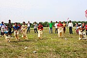 Sack race, a popular independence day game conducted by children