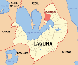Map of Laguna with Mabitac highlighted